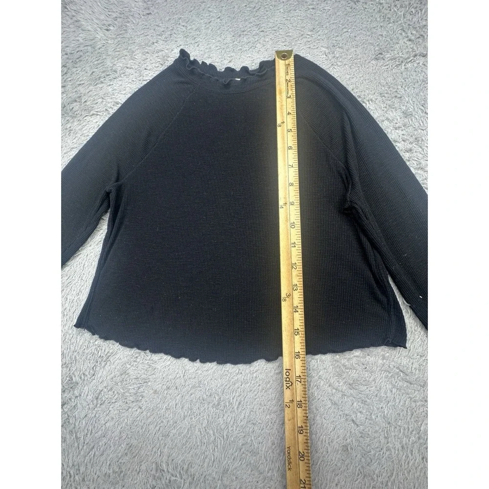 Free‎ People Movement Womens Size S Ribbed Black Crop Top Open Back